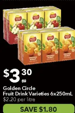 Ritchies Golden Circle Fruit Drink Varieties offer