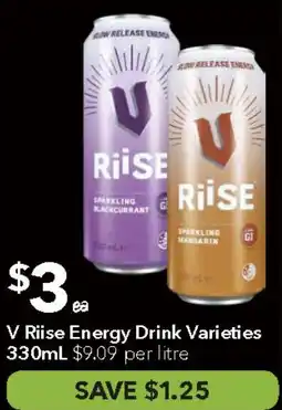 Ritchies V Riise Energy Drink Varieties offer