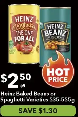 Ritchies Heinz Baked Beans or Spaghetti Varieties offer