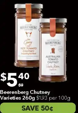 Ritchies Beerenberg Chutney Varieties offer