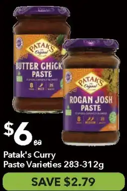 Ritchies Patak's Curry Paste Varieties offer
