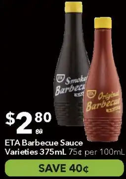 Ritchies ETA Barbecue Sauce Varieties offer