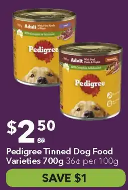 Ritchies Pedigree Tinned Dog Food Varieties offer