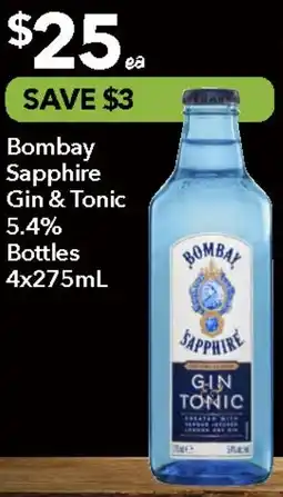 Ritchies Bombay Sapphire Gin & Tonic Bottles offer