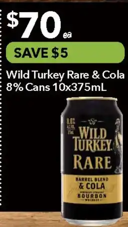 Ritchies Wild Turkey Rare & Cola 8% Cans offer