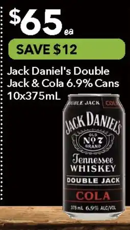 Ritchies Jack Daniel's Double Jack & Cola 6.9% Cans offer