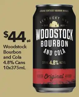 Ritchies Woodstock Bourbon and Cola 4.8% Cans offer