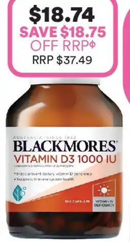 Priceline BLACKMORES VITAMIN D3 1000 IU offer