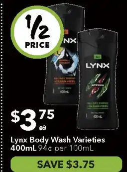 Ritchies Lynx Body Wash Varieties offer