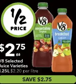 Ritchies V8 Selected Juice Varieties offer