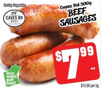 Farmer Jack's Beef sausages offer