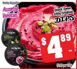 Farmer Jack's Black swan crafted dips offer