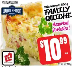 Farmer Jack's Family quiche offer