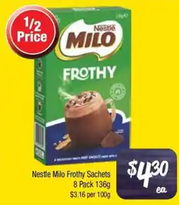 Farmer Jack's Nestle Milo Frothy Sachets offer