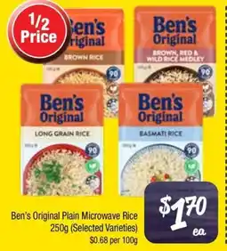 Farmer Jack's Ben's Original Plain Microwave Rice offer
