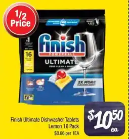 Farmer Jack's Finish Ultimate Dishwasher Tablets Lemon offer