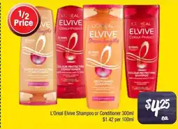 Farmer Jack's L'Oreal Elvive Shampoo or Conditioner offer