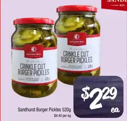 Farmer Jack's Sandhurst Burger Pickles offer