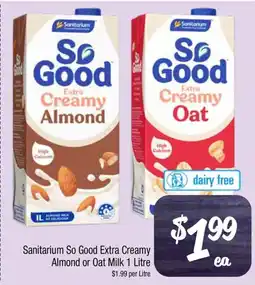 Farmer Jack's Sanitarium So Good Extra Creamy Almond or Oat Milk offer