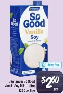 Farmer Jack's Sanitarium So Good Vanilla Soy Milk offer