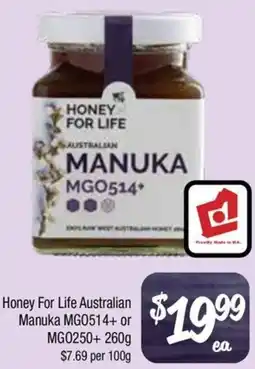 Farmer Jack's Honey For Life Australian Manuka MG0514+ offer