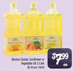 Farmer Jack's Benino Canola, Sunflower or Vegetable Oil offer