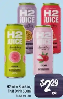 Farmer Jack's H2Juice Sparkling Fruit Drink offer