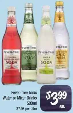 Farmer Jack's Fever-Tree Tonic Water or Mixer Drinks offer