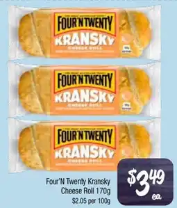 Farmer Jack's Four'N Twenty Kransky Cheese Roll offer