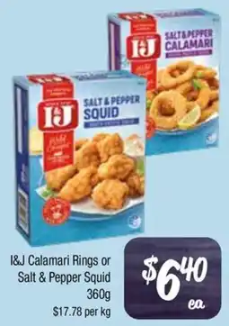 Farmer Jack's I&J Calamari Rings or Salt & Pepper Squid offer