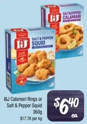 Farmer Jack's I&J Calamari Rings or Salt & Pepper Squid offer