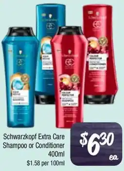 Farmer Jack's Schwarzkopf Extra Care Shampoo or Conditioner offer