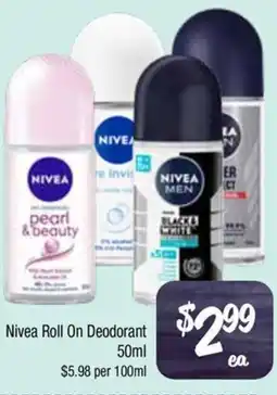 Farmer Jack's Nivea Roll On Deodorant offer