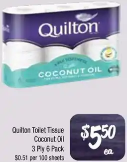 Farmer Jack's Quilton Toilet Tissue Coconut Oil 3 Ply offer