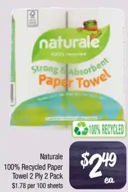 Farmer Jack's Naturale 100% Recycled Paper Towel 2 Ply offer