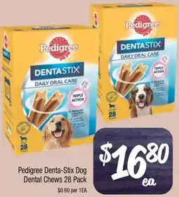 Farmer Jack's Pedigree Denta-Stix Dog Dental Chews offer