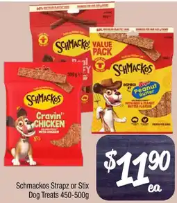 Farmer Jack's Schmackos Strapz or Stix Dog Treats offer