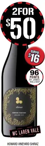 Farmer Jack's Howard vineyard shiraz offer