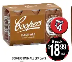 Farmer Jack's Coopers dark ale 6pk cans offer