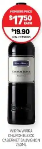 Harry Brown Wirra wirra church block cabernet sauvignon offer