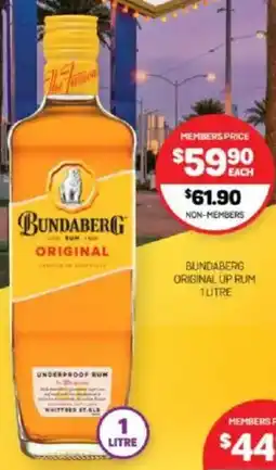 Harry Brown Bundaberg original up rum offer