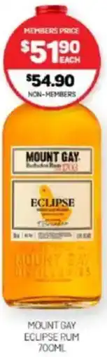 Harry Brown Mount gay eclipse rum offer