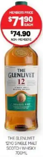 Harry Brown The glenlivet 12yo single malt scotch whisky offer