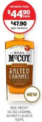 Harry Brown Real mccoy salted caramel whiskey liqueur offer