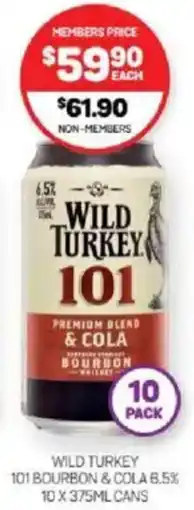 Harry Brown Wild turkey 101 bourbon & cola 6.5% offer