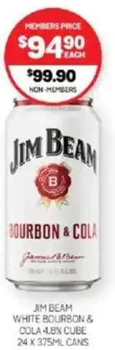Harry Brown Jim beam white bourbon & cola 4.8% cube offer