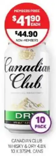 Harry Brown Canadian club whisky & dry 4.8% offer