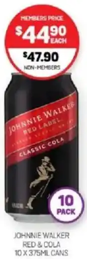 Harry Brown Johnnie walker red & cola offer