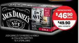 Harry Brown Jack daniel's tennessee whiskey & cola 4.8% varieties offer