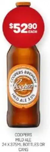 Harry Brown Coopers mild ale offer